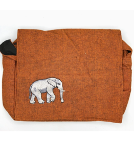 Nepal Orange Elephant Messenger Bag, Nepal