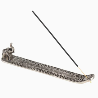 India Silver Elephant Incense Holder