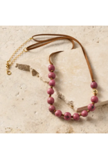 Colombia Lavender Seed & Suede Necklace, Colombia