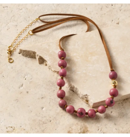 Colombia Lavender Seed & Suede Necklace, Colombia