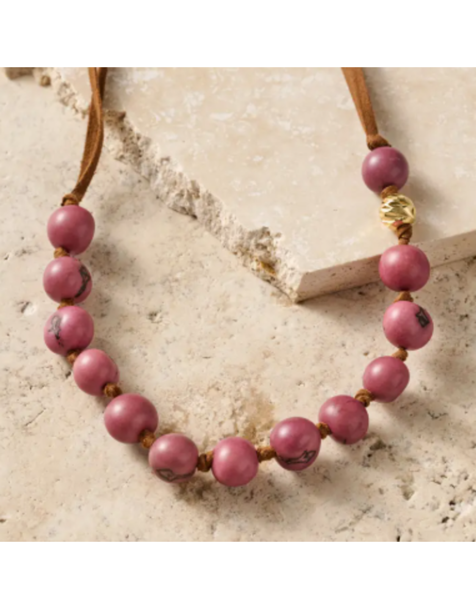Colombia Lavender Seed & Suede Necklace, Colombia