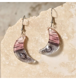 Chile Marbled Moon Drop Earrings, Chile
