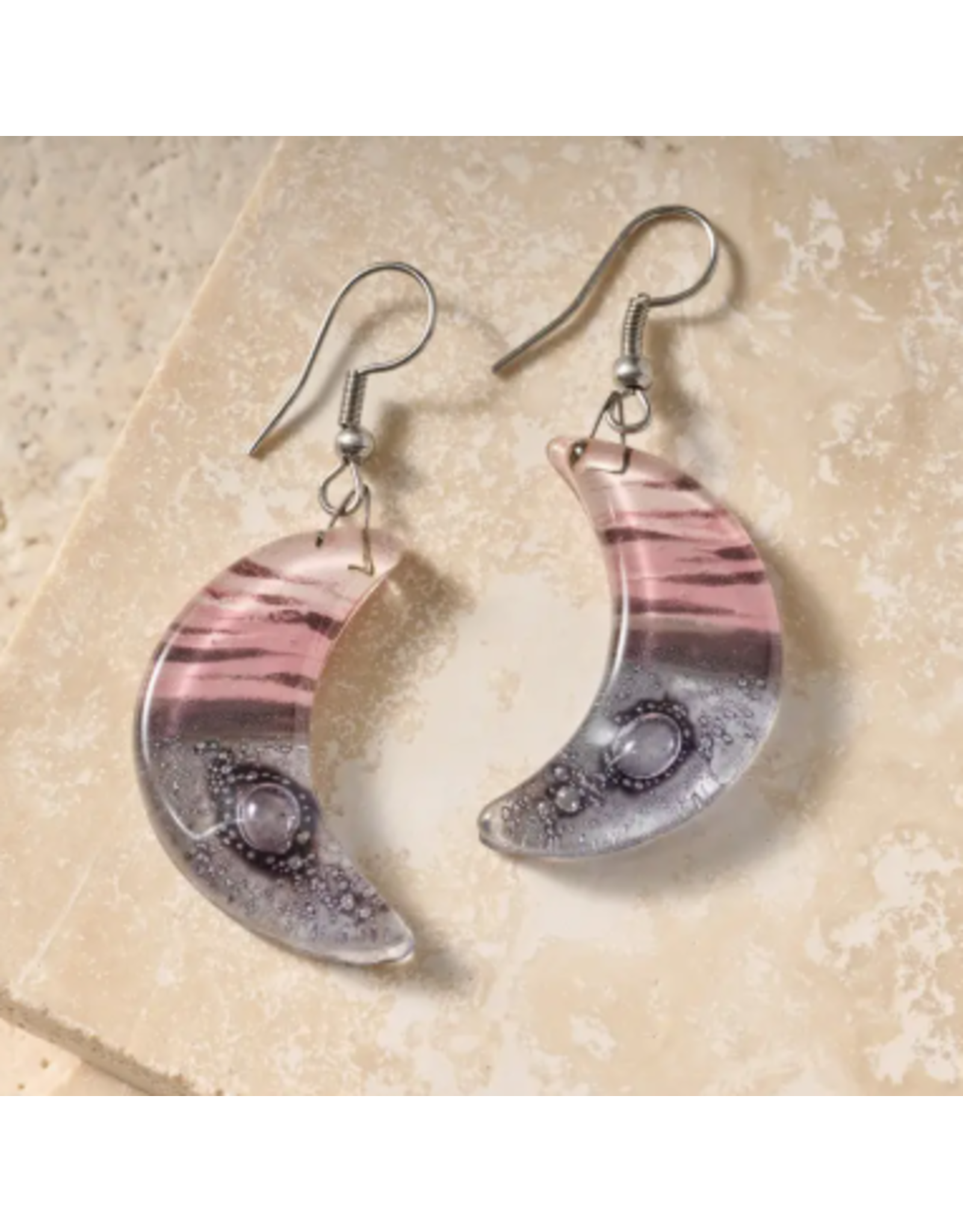 Chile Marbled Moon Drop Earrings, Chile