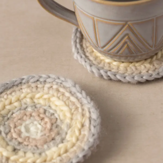 Nepal Watercolour Crocheted Mug Rug