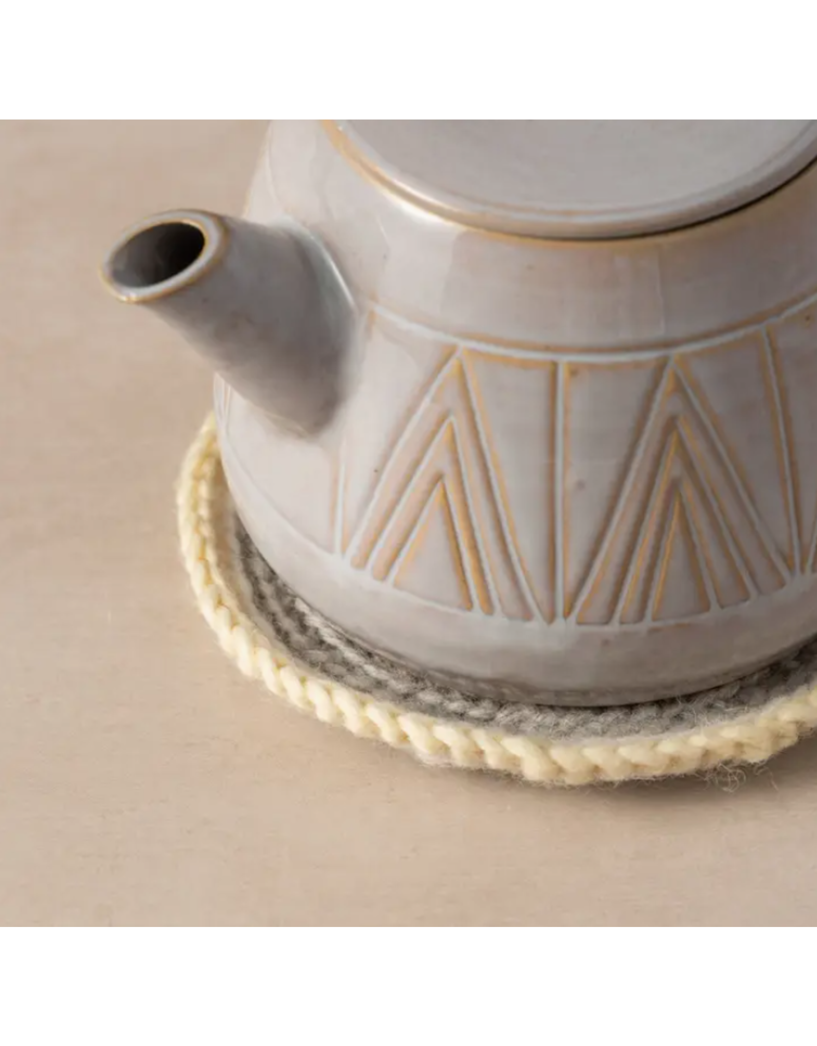 Nepal Watercolour Crocheted Teapot Trivet, Nepal