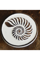 Indonesia Wood Seashell Coasters (set of 4), Indonesia