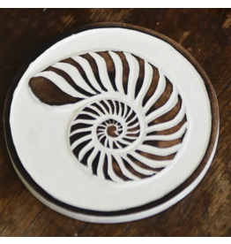 Indonesia Wood Seashell Coasters (set of 4), Indonesia