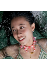 Indonesia Beaded Necklace - Pink & Turquoise, Indonesia