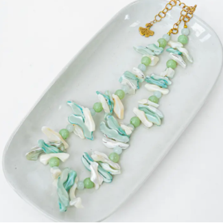 Indonesia Shell Choker - Aqua Indonesia Shell Choker - Aqua