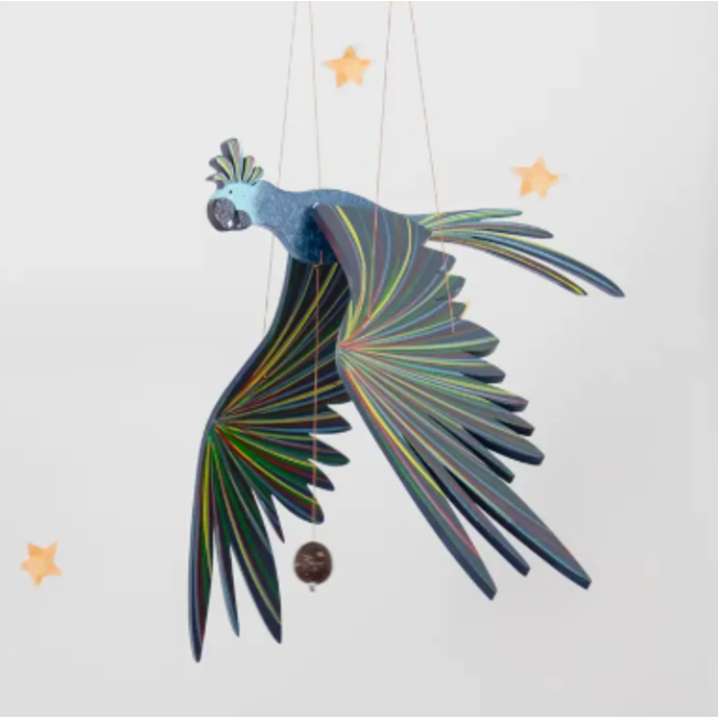Flying Mobile - Blue Cockatiel