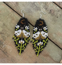 Guatemala Moth Fringe Earrings - Gold Moonlight, Guatemala