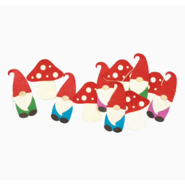 Gnome & Mushroom Eco-Paper Garland