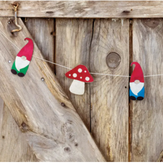 Nepal Gnome & Mushroom Eco-Paper Garland