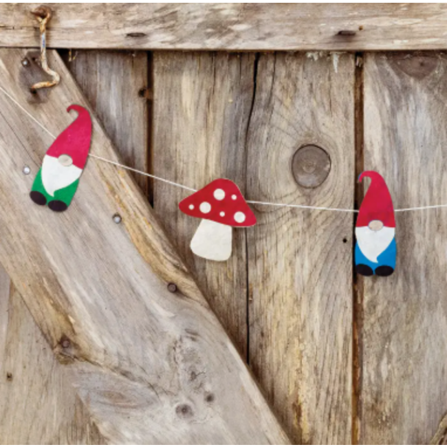 Gnome & Mushroom Eco-Paper Garland