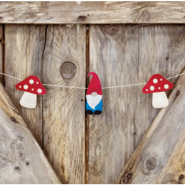 Gnome & Mushroom Eco-Paper Garland