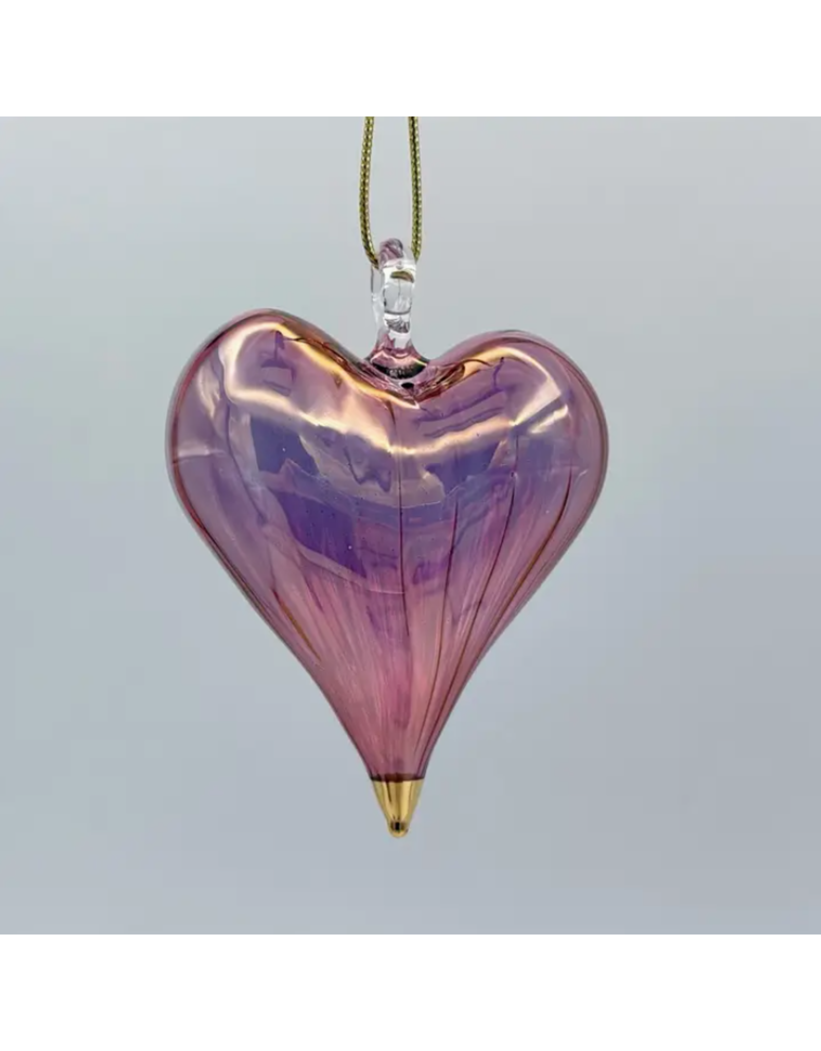 Egypt Blown Glass Heart Ornament - Lavender, Egypt