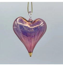 Egypt Blown Glass Heart Ornament - Lavender, Egypt