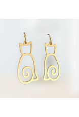 India Sleek Cat Earrings in Gold