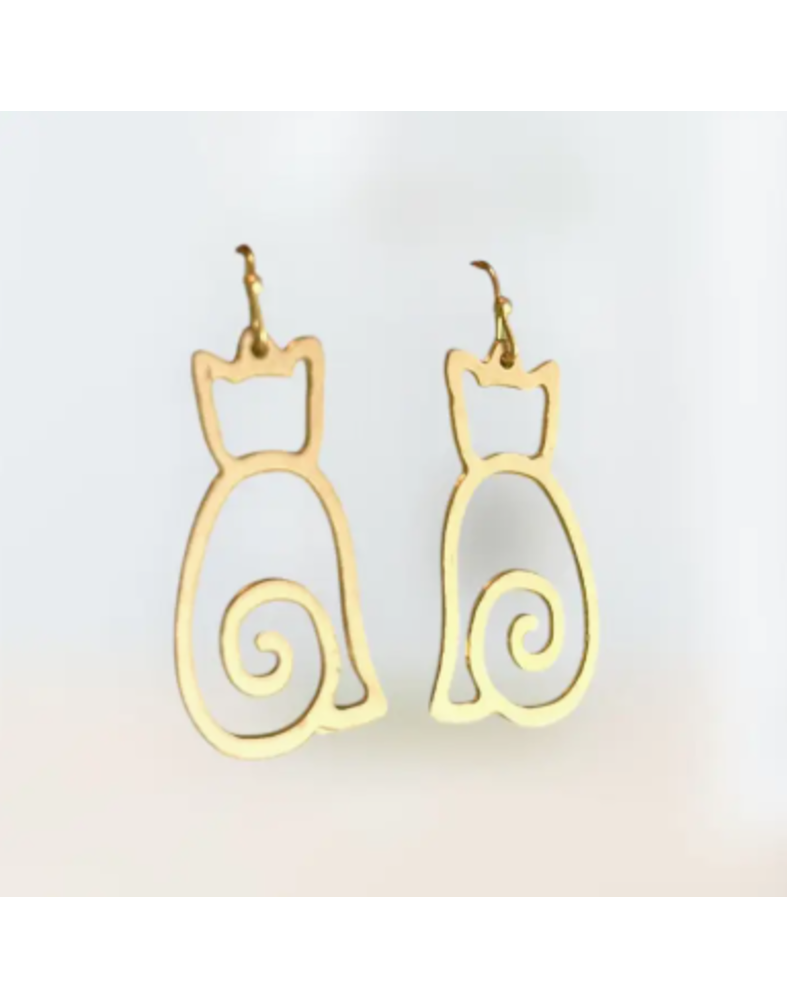 India Sleek Cat Earrings in Gold