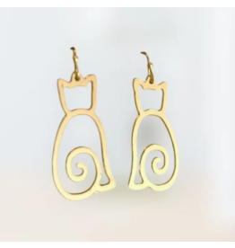 India Sleek Cat Earrings in Gold