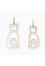 India Sleek Cat Earrings in Silver