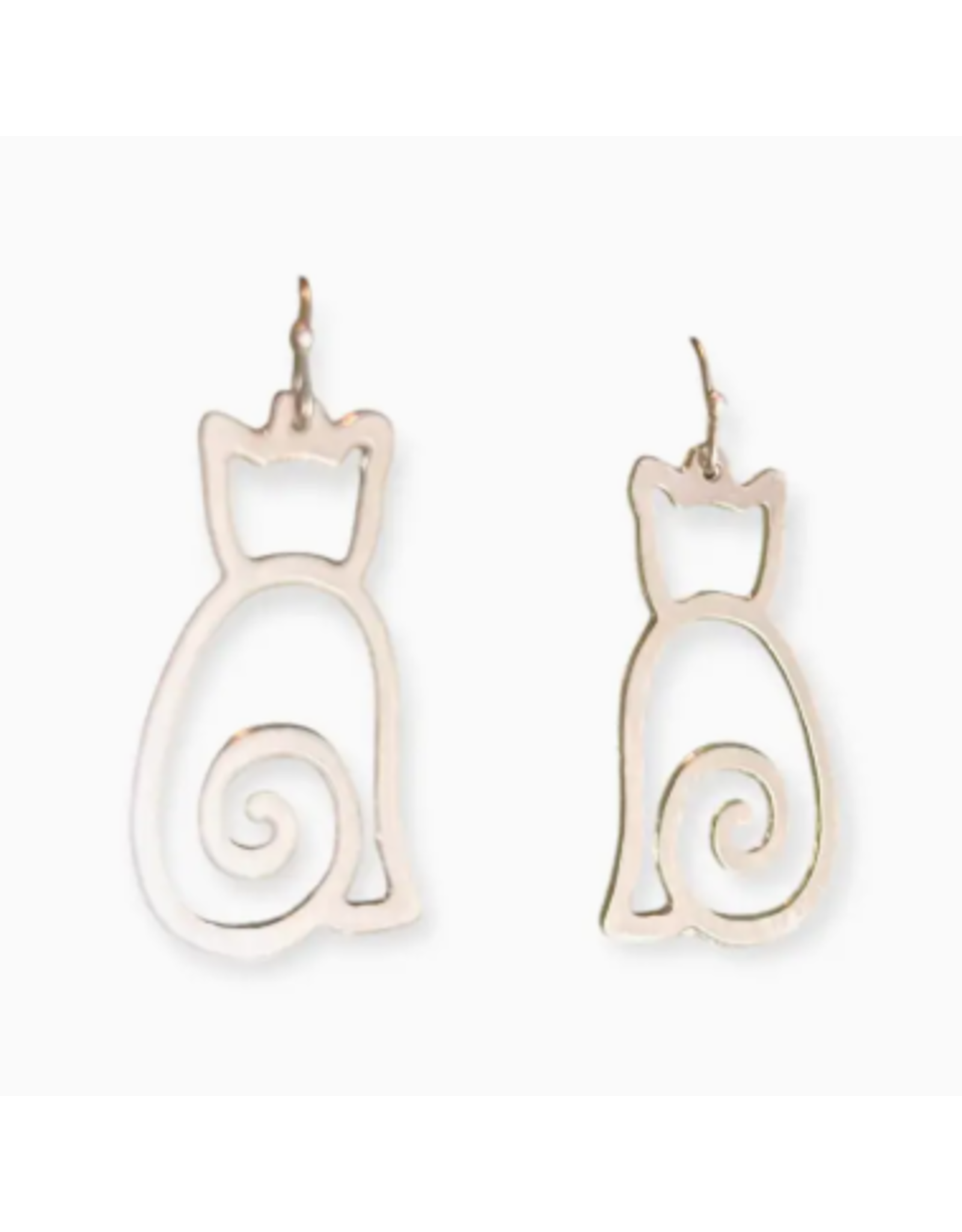 India Sleek Cat Earrings in Silver