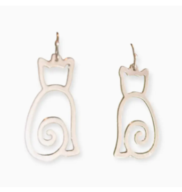 India Sleek Cat Earrings in Silver