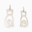 India Sleek Cat Earrings in Silver