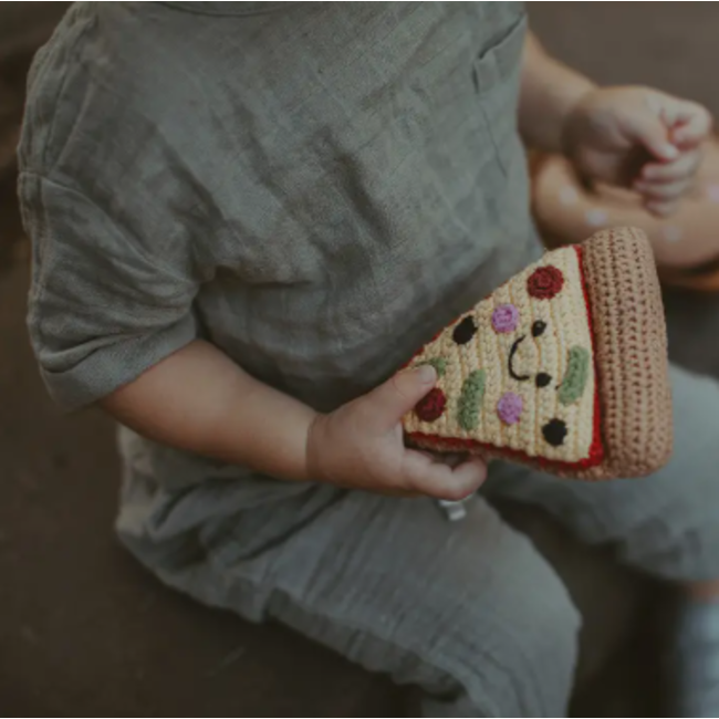 Crochet Rattle - Pizza Slice