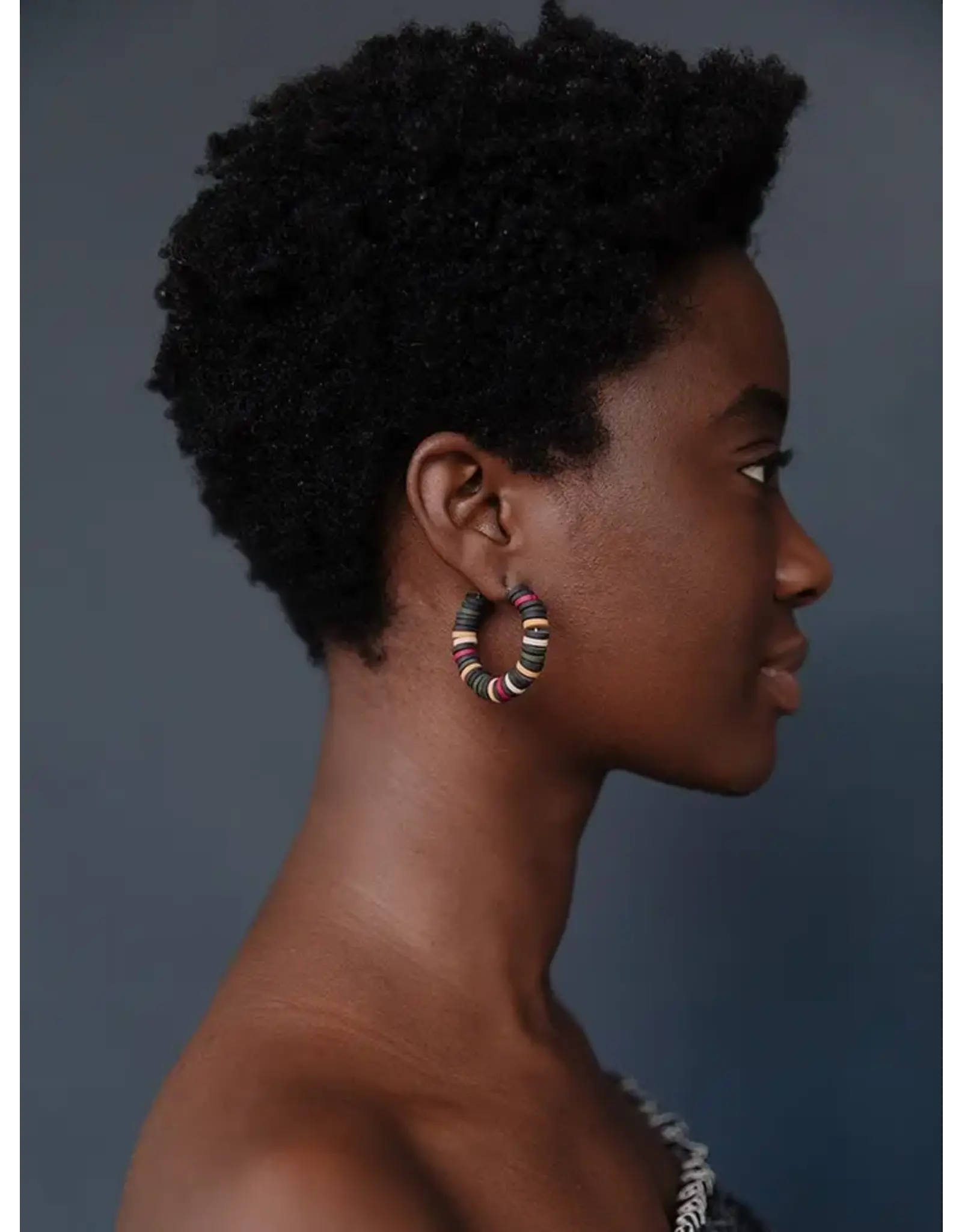 India Heishi Hoop Earrings, India