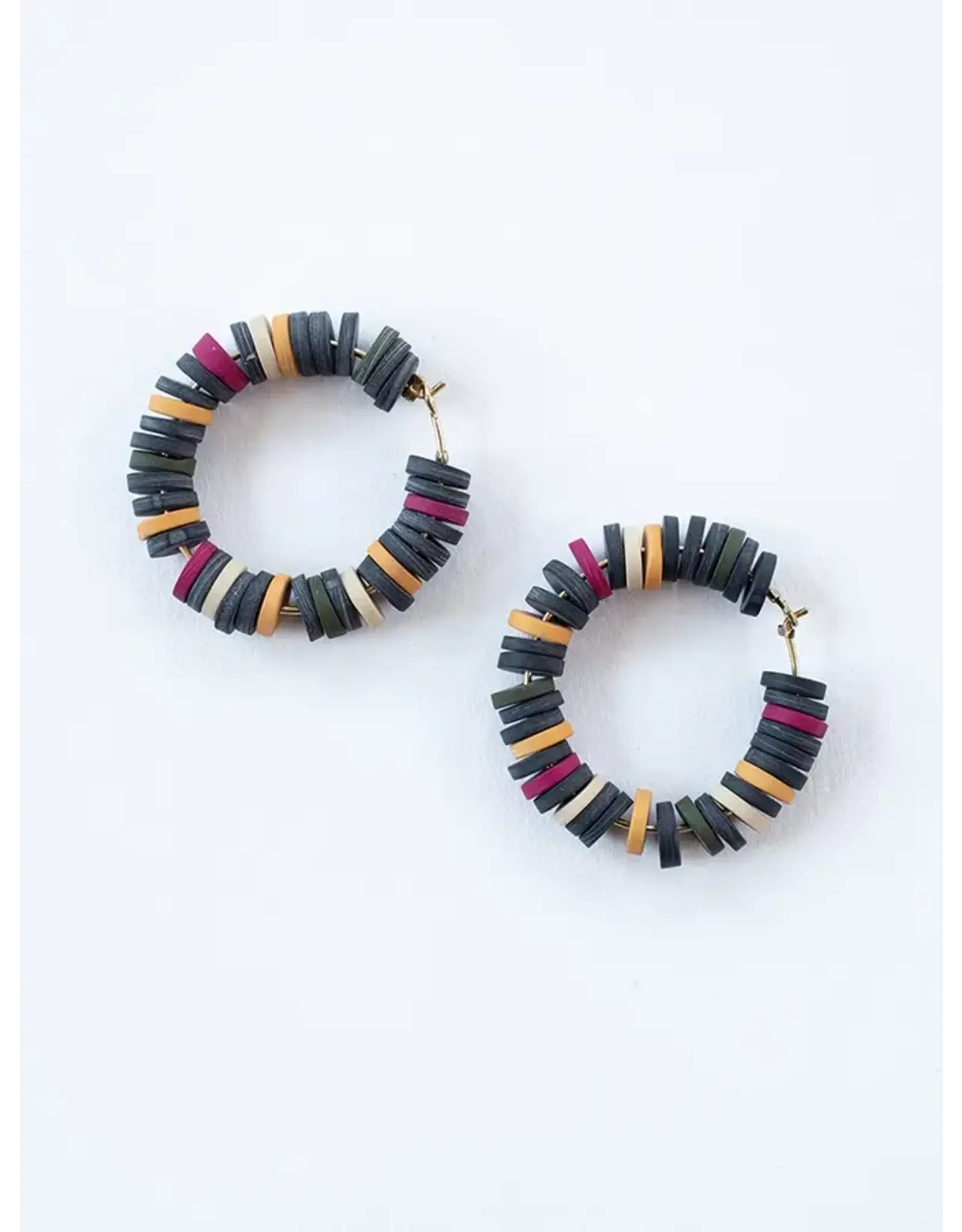 India Heishi Hoop Earrings, India