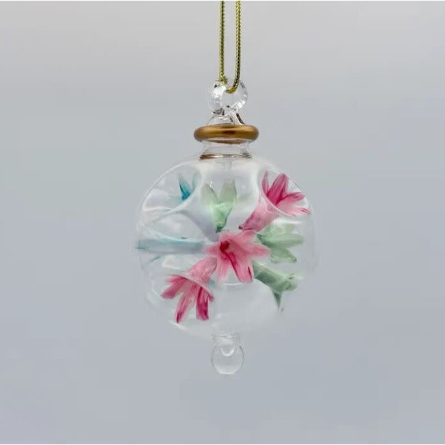 Blown Glass Blossom Ornament, Egypt Pastels