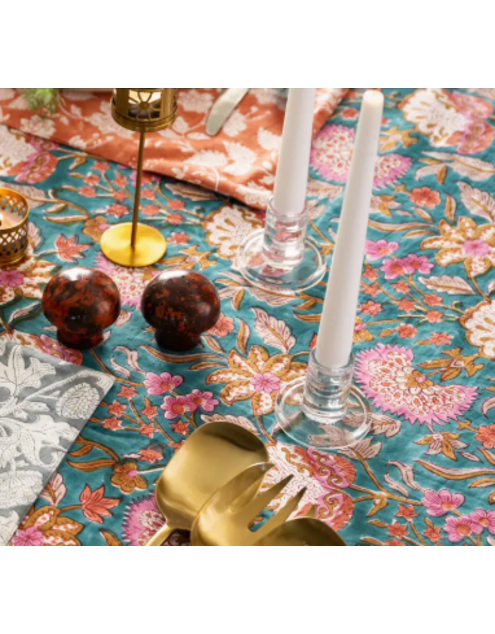 India Stabaka Blockprint Tablecloth (60x90), India