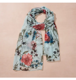 India Komal Floral & Leaf Chiffon Scarf, India
