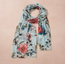 India Komal Floral & Leaf Chiffon Scarf