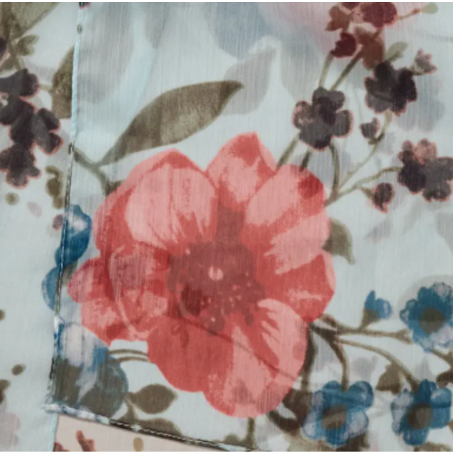 Komal Floral & Leaf Chiffon Scarf