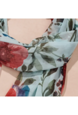 India Komal Floral & Leaf Chiffon Scarf, India