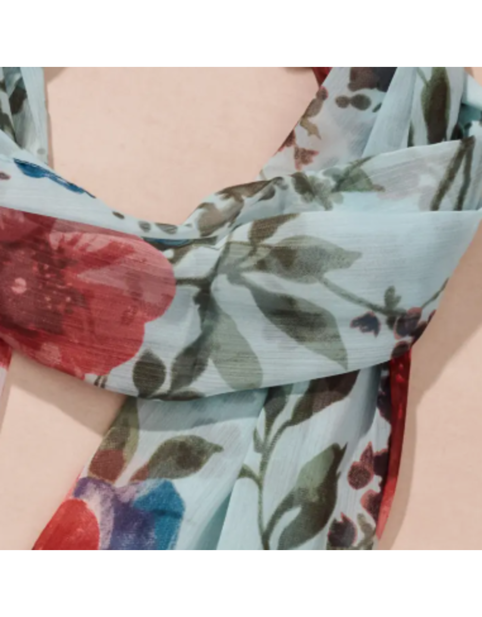 India Komal Floral & Leaf Chiffon Scarf, India