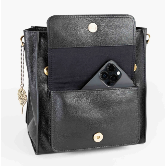 CLEARANCE Jarni Black Leather Backpack