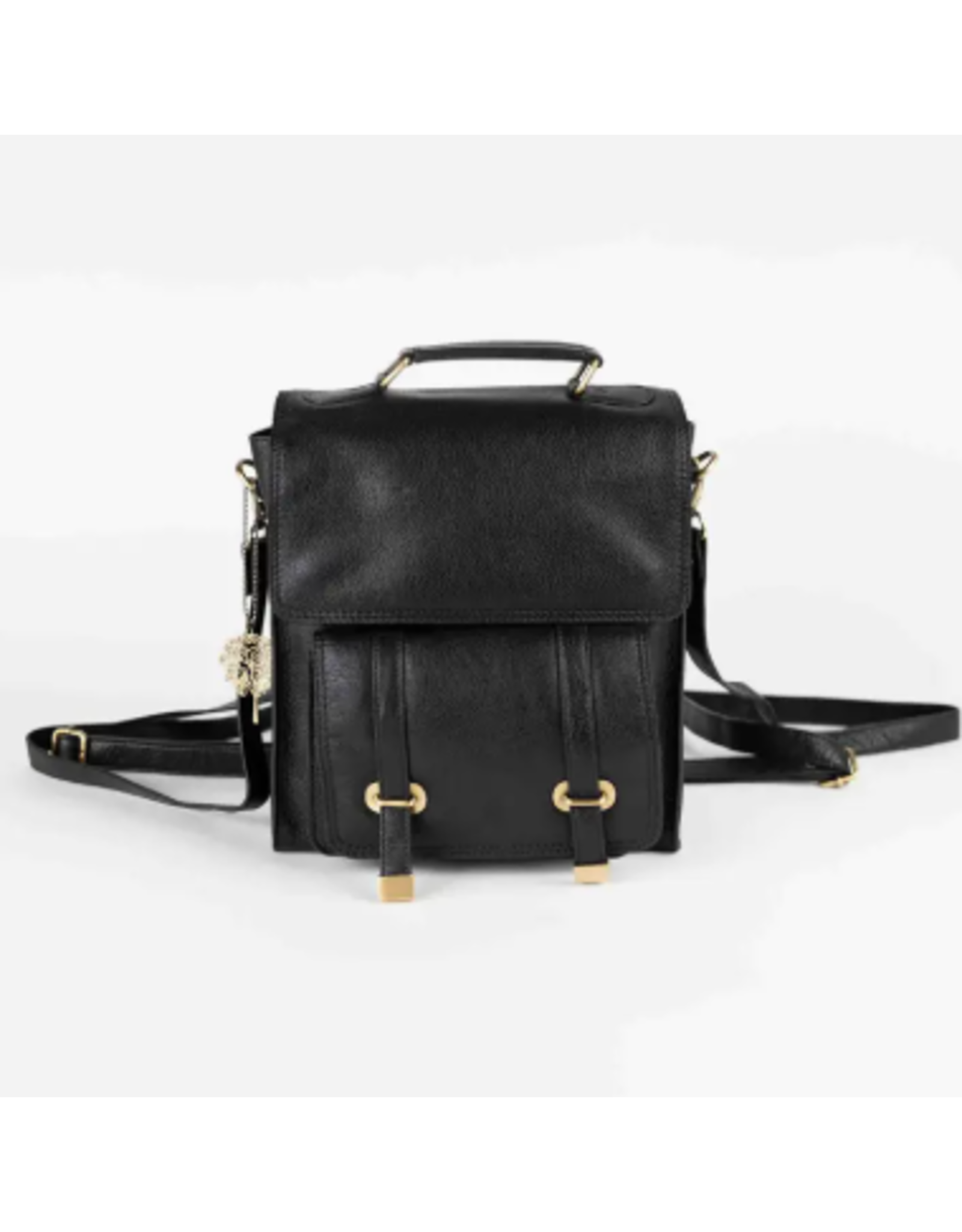 India Jarni Black Leather Backpack, India