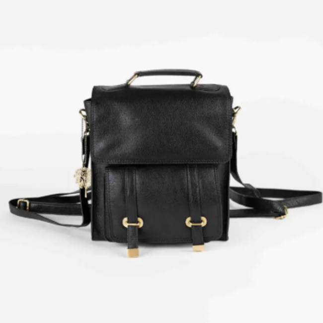 CLEARANCE Jarni Black Leather Backpack