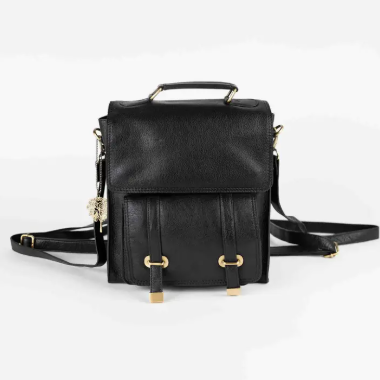 Jarni Black Leather Backpack, India - Village Goods