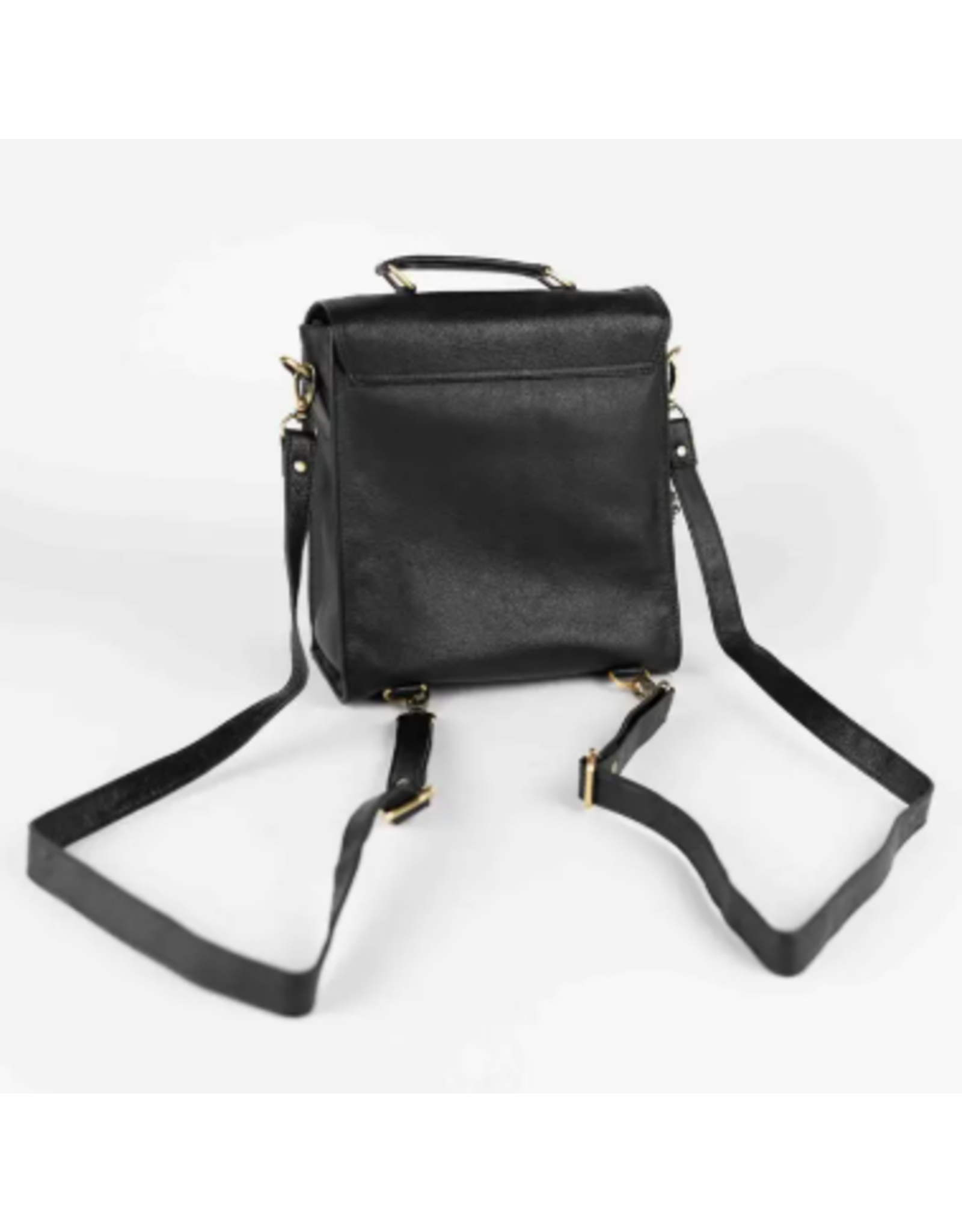 India Jarni Black Leather Backpack, India