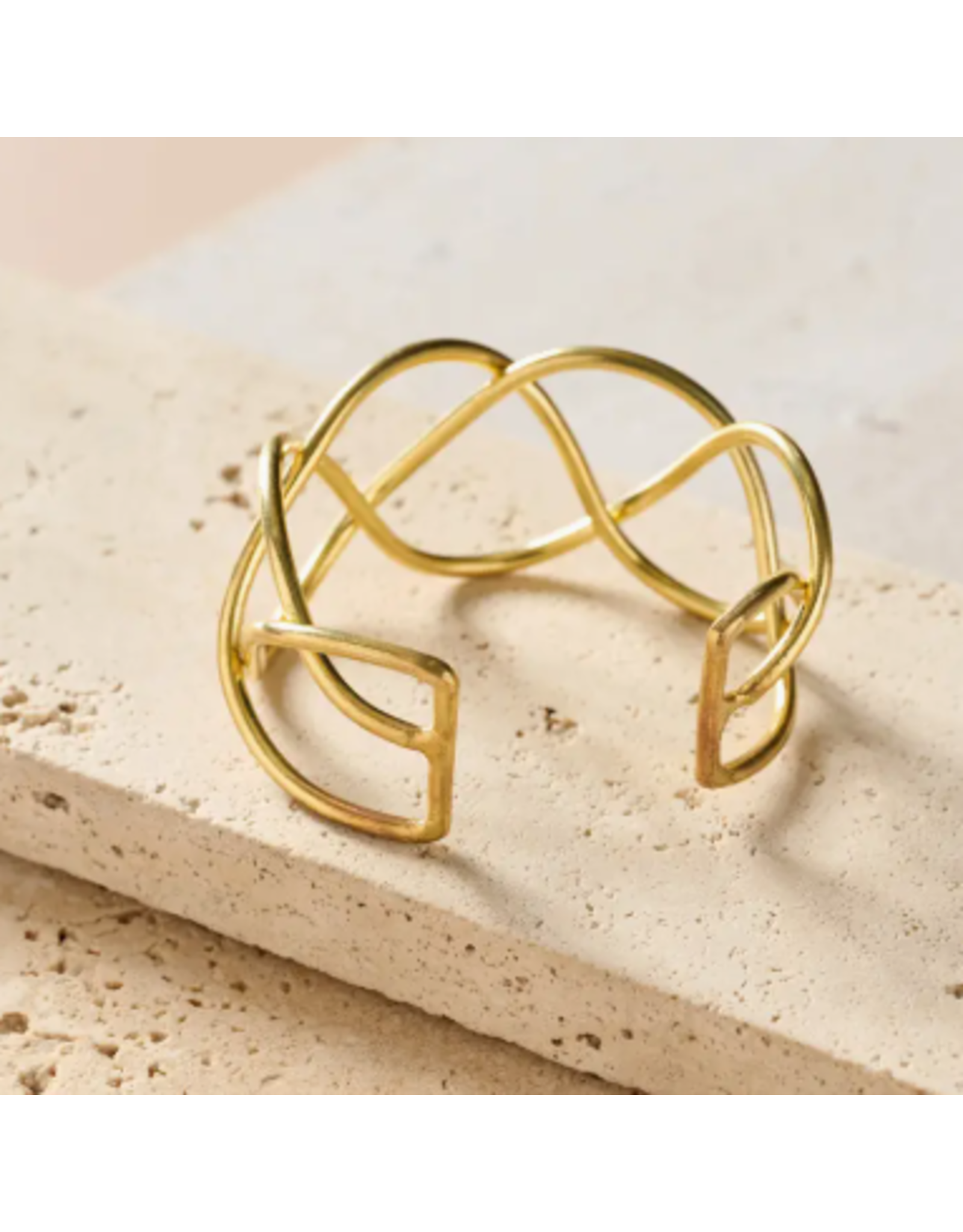 India Intertwined Brass Cuff Bracelet, India