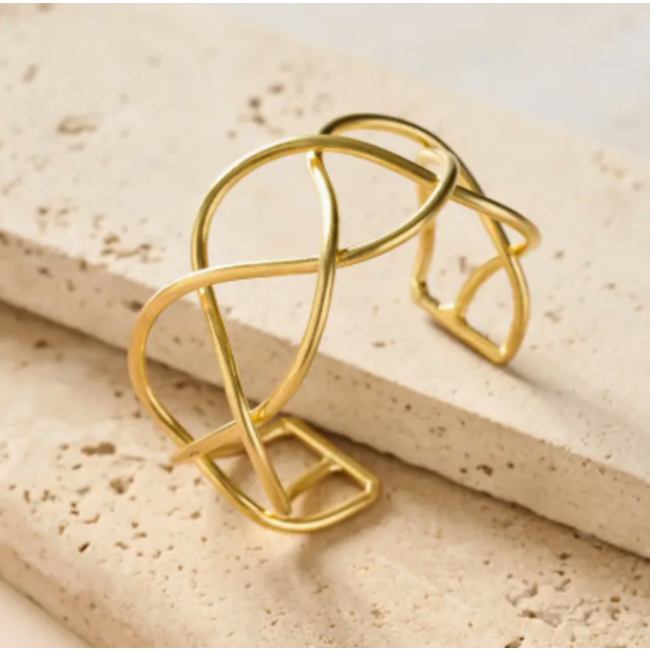 Intertwined Brass Cuff Bracelet