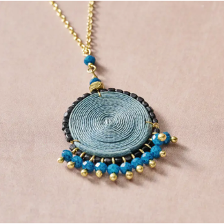 India Meera Blue Pendant Necklace