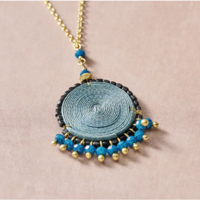 Meera Blue Pendant Necklace