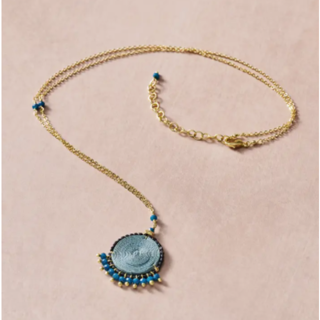 Meera Blue Pendant Necklace