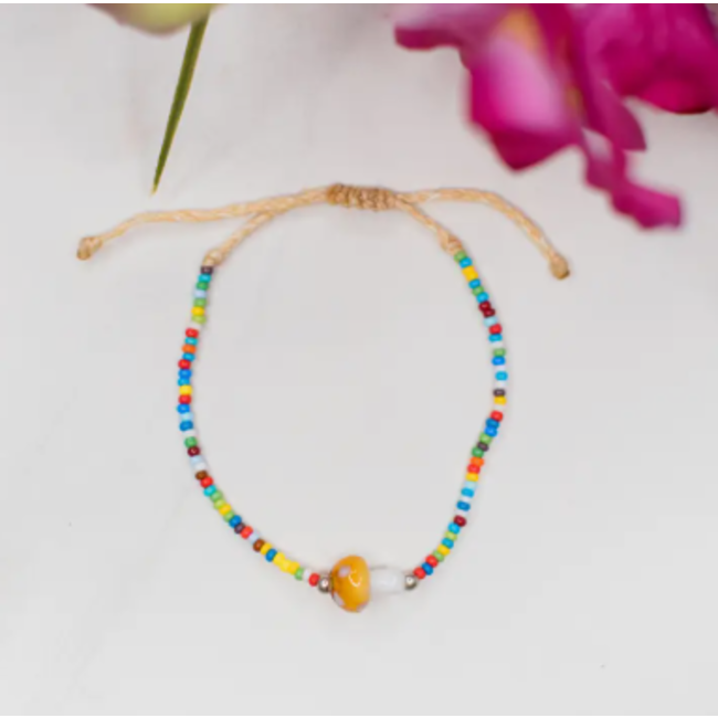 Mushroom Beaded String Bracelet