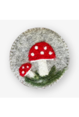 Nepal Felt Mushroom Coasters (set of 4), Nepal